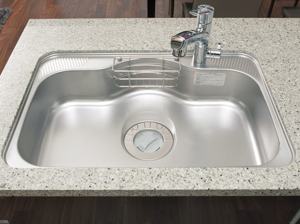 Kitchen.  [Quiet sink] Ensure the breadth and depth of easy to wash as well, such as large cooking utensils and vegetables Yutori. Water is quiet specification to reduce the I sound.