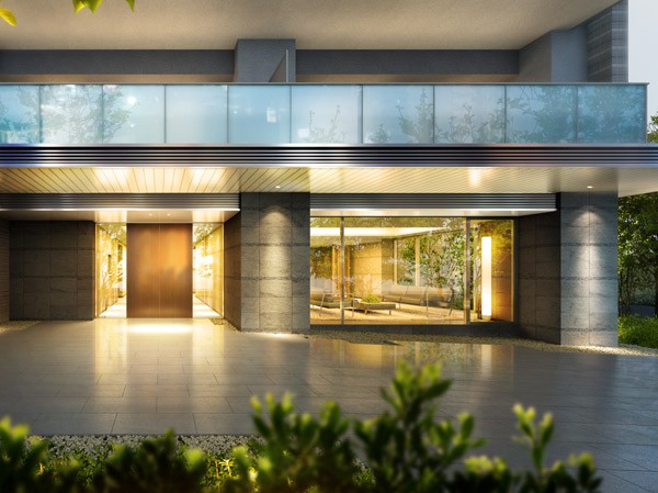 Buildings and facilities. Entrance approach Rendering