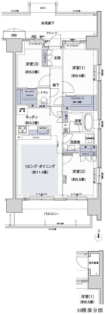 Floor: 3LDK + MC + WIC, the occupied area: 71.73 sq m, price: 45 million yen (tentative)