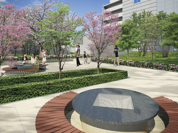 Other. Barbecue garden provided in the corner of the courtyard (Rendering)