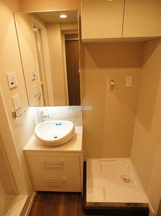 Wash basin, toilet. Dressing room, which was organized in a compact