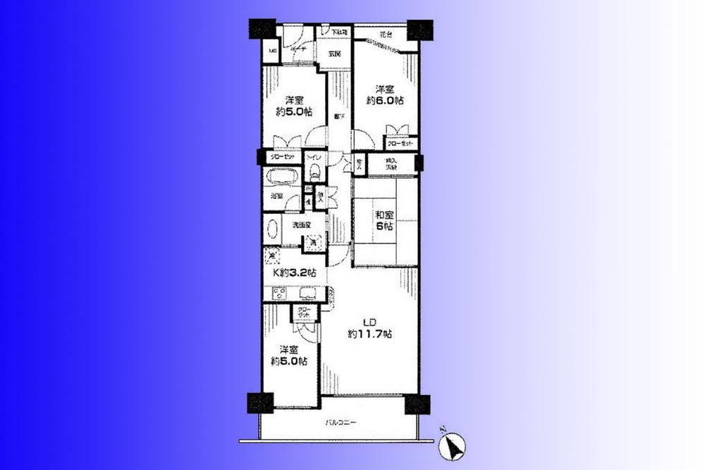 Floor plan. 4LDK, Price 49,900,000 yen, Footprint 81.3 sq m , Balcony area 19.65 sq m southwest balcony faces the Toyosu canal, Tokyo Tower You can see from the room.