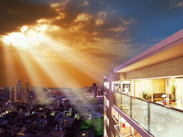 Shared facilities.  [To wear a sense of openness] Seemingly endless sky, Wind stop by refreshing also, The fact that you leave the think. To along with the view that spread to south, Family of smile full reunion Ya, Deeply important moments alone. In the house that wears a sense of openness, You can Tashinamu a fine time to solve the mind. (Those that were synthesized view photos from the local 13th floor corresponding to the appearance Rendering (March 2013 shooting), In fact a slightly different)