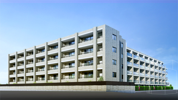 Buildings and facilities. "light, Material, The A New beauty nature "weave. 6-minute walk from the "Kameido" station, A quiet residential area of ​​calm and leave the bustle of shopping street which leads from the front of the station has spread. The land which spread to the corner, Low-rise mansion is born of 93 House with a room. Ikashikiri the size of the site, And planting the same even in the city landscape, We designed the grace Naru residence. that is, I would say that was born in Tokyo East "luxury of tranquility". (Exterior CG)