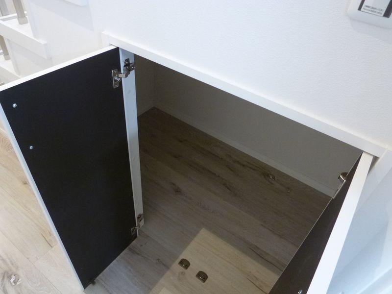 Entrance. Stairs under storage