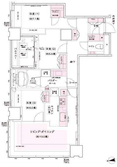 Floor: 3LD ・ K + WIC (walk-in closet) + SIC (shoes closet), the occupied area: 83.54 sq m, Price: 71,373,000 yen, now on sale