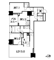 Floor: 3LD ・ K + WIC (walk-in closet) + SIC (shoes closet), the occupied area: 83.54 sq m, Price: 71,373,000 yen, now on sale
