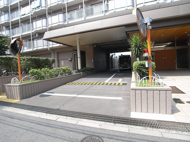 Parking lot. Parking entrance