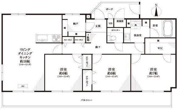 Floor plan. 3LDK+S, Price 39,800,000 yen, Occupied area 91.34 sq m , Balcony area 19.08 sq m