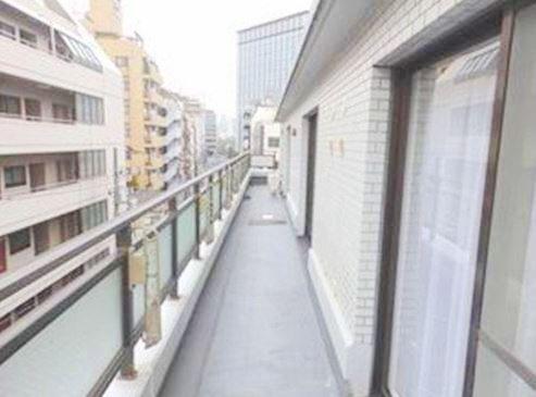 Balcony. Wide balcony -