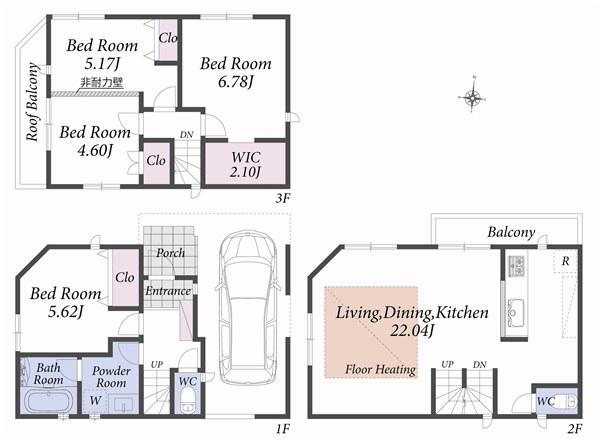 Reference plan floor plan 14 million yen ・ 99.56 sq m ・ G Building
