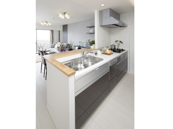 Kitchen.  [kitchen] Kitchen to talk about the functionality of the house. It has great features also considered in the design and texture from the perspective of "beautiful dwelling" with give in the water around.