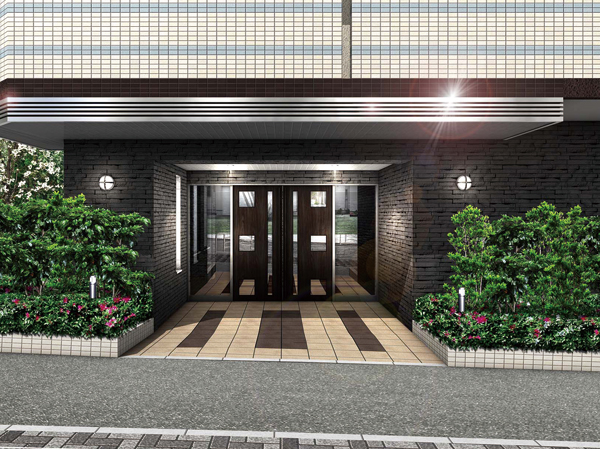 Buildings and facilities. Entrance approach Rendering