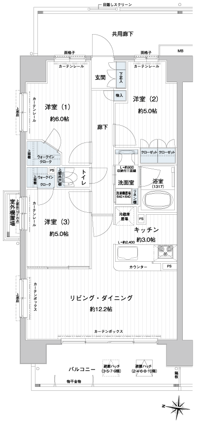 Floor: 3LDK + 2WIC, the area occupied: 67.1 sq m