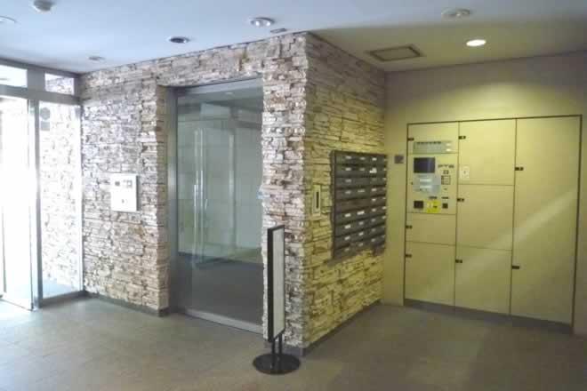 Other common areas. Auto lock & with home delivery box