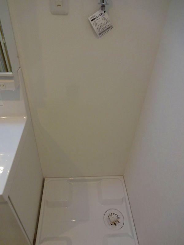 Wash basin, toilet. Washing machine Storage