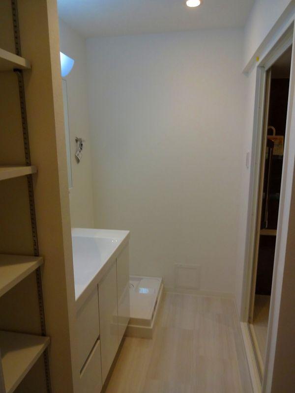 Wash basin, toilet. Bathroom vanity