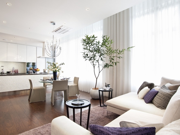 You can enjoy a dynamic sense of openness in the LD of the ceiling height of about 3.6m. From the south to the west, Adopt the height corner sash of exceeding the ceiling. Wider view of the sea to the south from the actual residence.