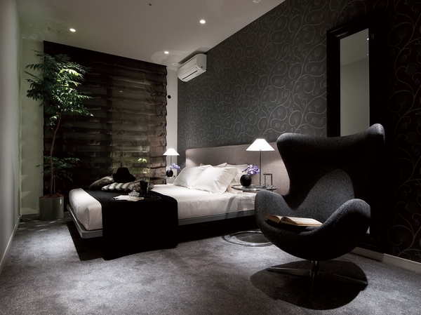 Bedroom (1) size of the room can put a large double bed facing the balcony. Invite you to when luxurious interior of deep peace.