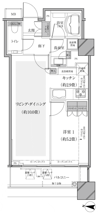 Floor: 1LDK, occupied area: 43.73 sq m