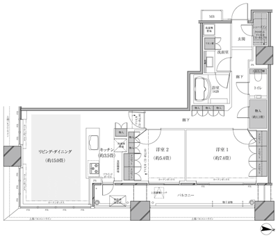 Floor: 2LDK, the area occupied: 83.3 sq m