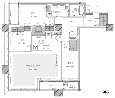 Floor: 3LDK, occupied area: 109.13 sq m