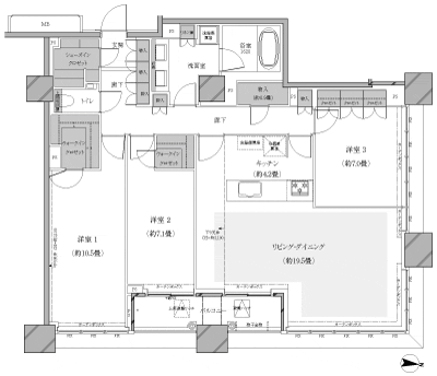 Floor: 3LDK, occupied area: 117.48 sq m