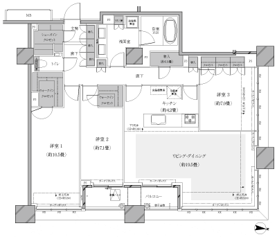 Floor: 3LDK, occupied area: 117.48 sq m