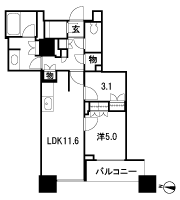 Floor: 1LDK, occupied area: 55.05 sq m