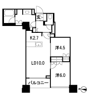 Floor: 2LDK, occupied area: 57.64 sq m