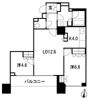 Floor: 2LDK, occupied area: 64.27 sq m