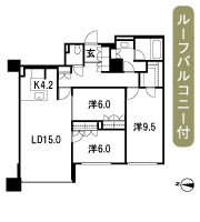 Floor: 3LDK, occupied area: 95.51 sq m
