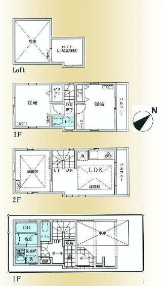 Floor plan. 44,800,000 yen, 3LDK, Land area 40.94 sq m , Building area 75.22 sq m