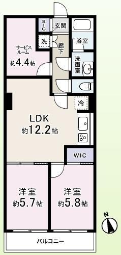 Floor plan. 2LDK+S, Price 29,900,000 yen, Footprint 59 sq m , Balcony area 5 sq m new renovation already! It is with furniture ☆