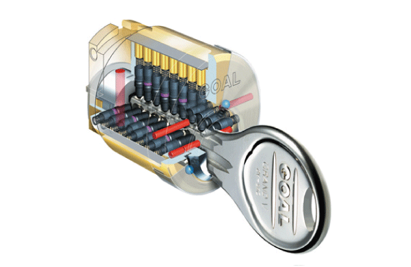 Security.  [Reversible dimple key] Replication is difficult dimple key. Has adopted a reversible type that does not matter the direction in which the plug. (Conceptual diagram)