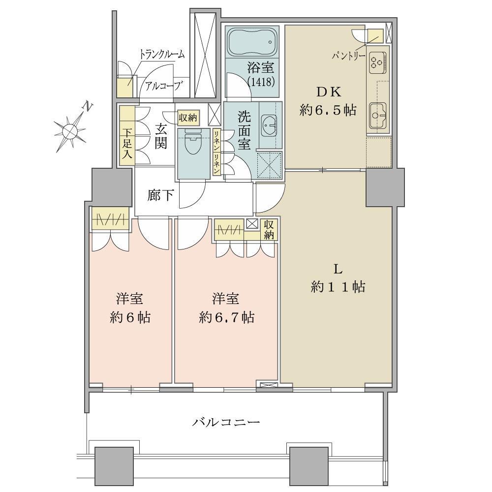 Floor plan. Balcony of the wide span.