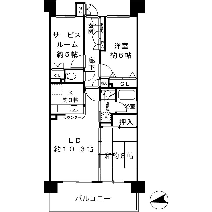 Floor plan. 2LDK + S (storeroom), Price 36,600,000 yen, Occupied area 66.08 sq m , Balcony area 12 sq m