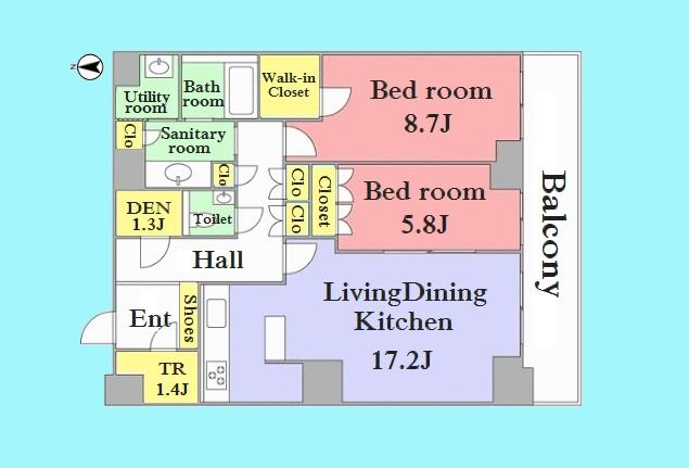 Floor plan. 2LDK + S (storeroom), Price 51,500,000 yen, Occupied area 85.72 sq m , Balcony area 13 sq m
