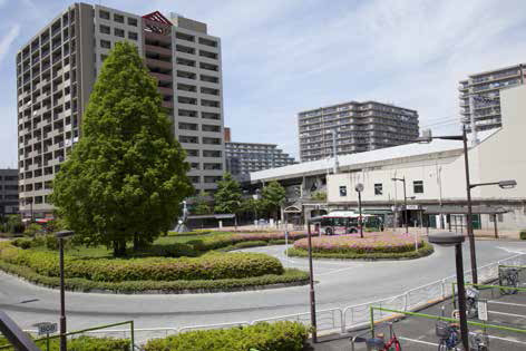 Surrounding environment. Higashi-Ojima Station before