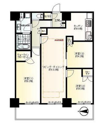 Floor plan. 3LDK, Price 62,800,000 yen, Occupied area 79.54 sq m , Balcony area 10.15 sq m
