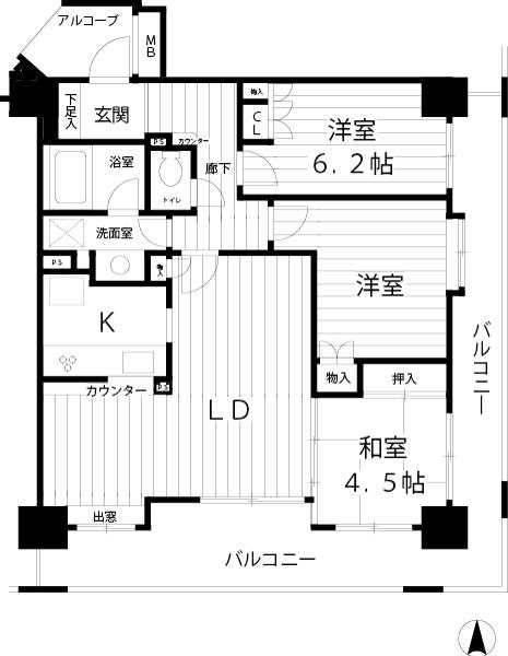 Floor plan. 3LDK, Price 52,800,000 yen, Occupied area 76.84 sq m , Balcony area 24.76 sq m ■ Ventilation good per southeast angle room ■ For the current vacancy, You can see feel free to.