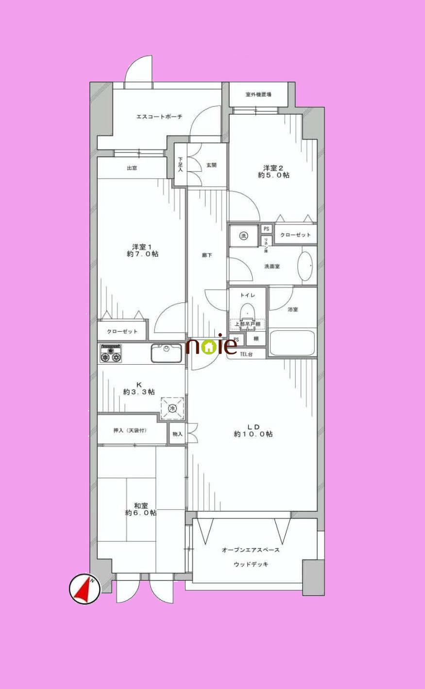 Floor plan. 3LDK, Price 34,980,000 yen, Occupied area 70.25 sq m , Balcony area 7 sq m ■ ~ In fact, please check ~ ◆ New renovation ~ Fit renovation ~ After-sales service guarantee ~ ~ Immediately possible to new life ~ ◆ Spacious grounds of the big community ◆ Life convenience location ◆ Multiple routes are available