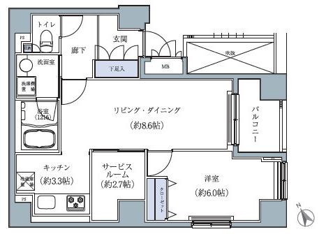 Floor plan. Immediate Available 						 / 							2 along the line more accessible 						 / 							System kitchen 						 / 							Bathroom Dryer 						 / 							Corner dwelling unit 						 / 							All room storage 						 / 							Flat to the station 						 / 							24 hours garbage disposal Allowed 						 / 							Bicycle-parking space 						 / 							Elevator 						 / 							High speed Internet correspondence 						 / 							Warm water washing toilet seat 						 / 							TV monitor interphone 						 / 							All living room flooring 						 / 							Good view 						 / 							Storeroom 						 / 							Pets Negotiable 						 / 							Maintained sidewalk 						 / 							Flat terrain 						 / 							Bike shelter