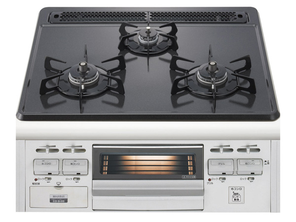Kitchen.  [Enamel top plate stove] Difficult dirty luck, Adopt the enamel-top easy care is. There is no hassle of water put, Equipped with a delicious baked anhydrous one side grill and crisp. (Same specifications)