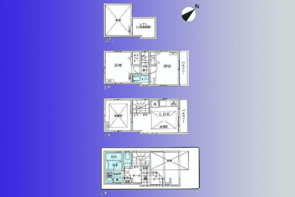 Floor plan. 44,800,000 yen, 3LDK, Land area 40.94 sq m , Building area 75.22 sq m floor heating ・ Dishwasher ・ Bathroom dryer, etc., Enhancement of in-room amenities.