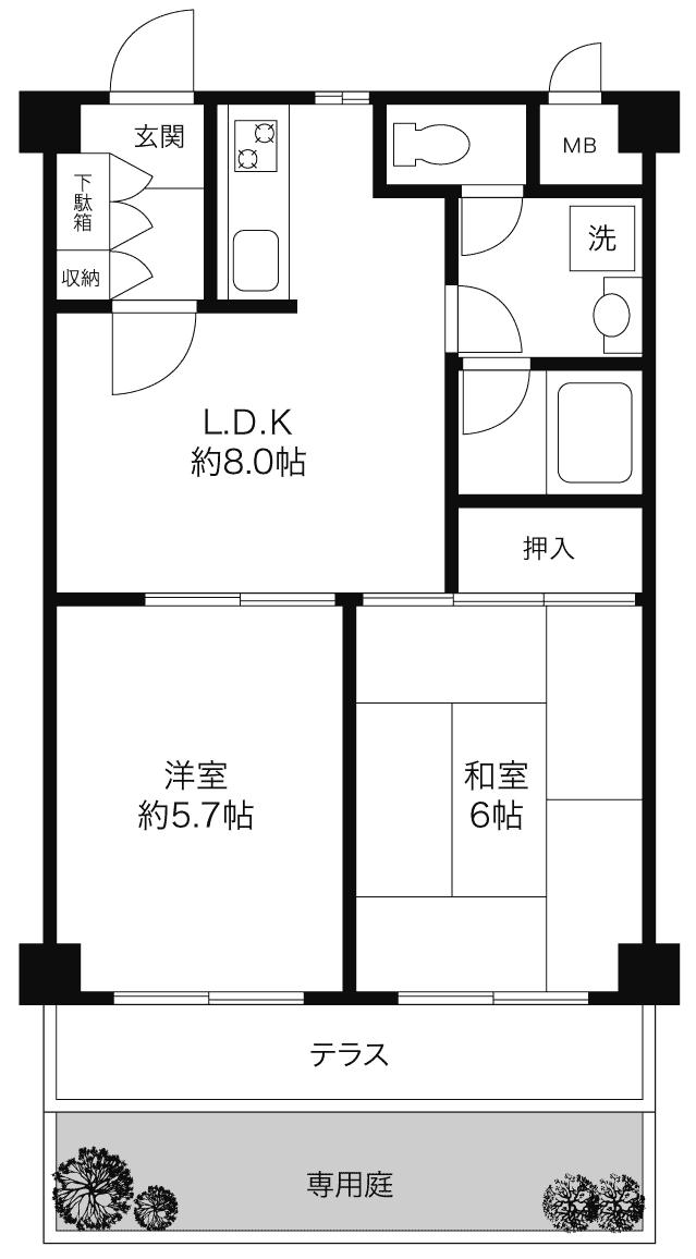 Floor plan. 2LDK, Price 15.8 million yen, Occupied area 43.99 sq m site (08 May 2013) Shooting