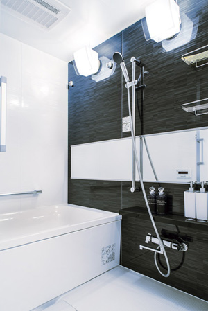 Bathing-wash room.  [Bathroom] To lower the height of the crossing to the bathtub, Is also easy-to-use specifications in the safer of the small children and the elderly.