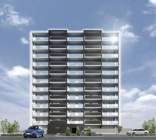 Buildings and facilities. In addition to the living environment of calm filled with pleasant waterside and green, Residential areas of the city that combines the convenience of the Tokyo Station 4km area unique "Toyosu". And the outside structure of the enclosed in full green room, All houses is a living space filled with south-facing sunlight. (Exterior - Rendering /  ※ Which was raised drawn based on drawing, In fact a slightly different.  ※ Tree species planted in the site ・ For the size of the, It has become unsettled, No attempt has been made to grow to about Rendering at the time of completion. Also planting does not indicate the status of a particular season)