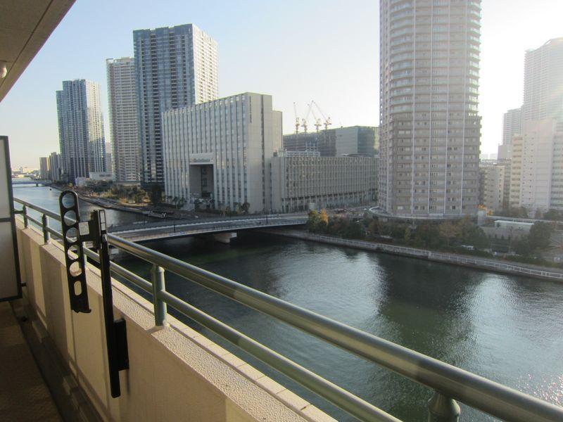 Balcony. Night view is beautiful scenery.