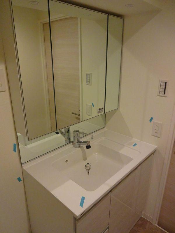 Wash basin, toilet. Bathroom vanity